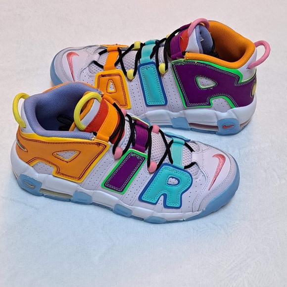 Wmns Sz 8.5: Nike Air More Uptempo GS DH0624-500 - Picture 7 of 12